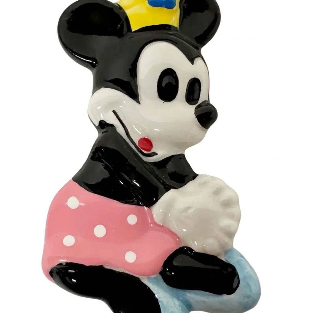 Disney RARE Schmid Minnie Mouse Christmas Ornament Ceramic Porcelain Figurine - Picture 4 of 6